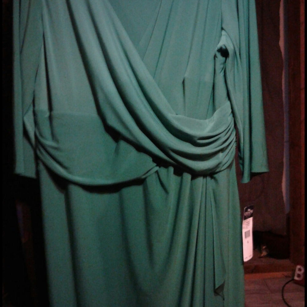 Plus Size 18W Chaps Dress Color Deep Jade